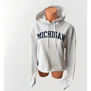 League University Of Michigan Hooded Boxy Sweatshirt Size L Women’s
